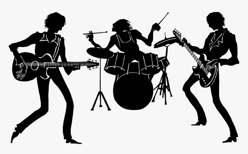 Rock Band Silhouette Png, Transparent Png