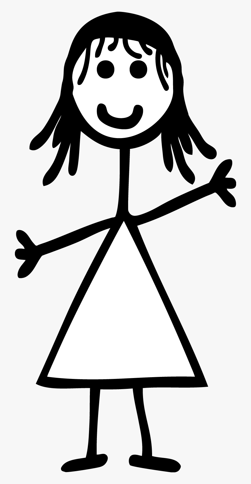 Indians Clipart Stickman - Stick Figure Girl Png, Transparent Png