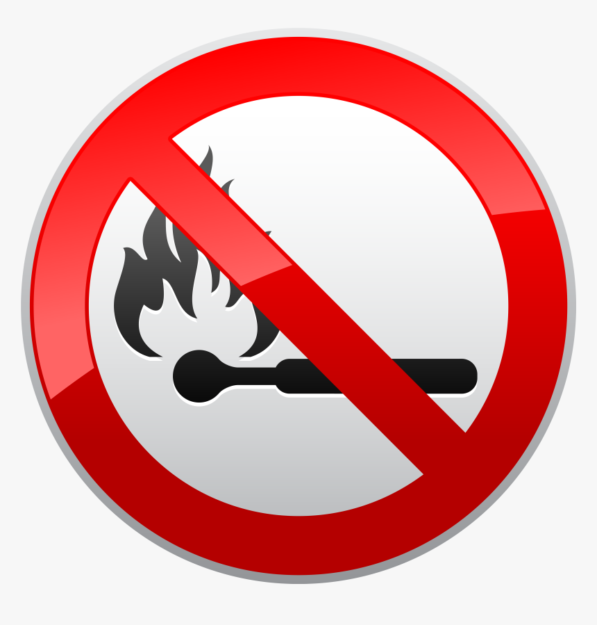 No Naked Flames Prohibition Sign Png Clipart - No Naked Flames Signs, Transparent Png