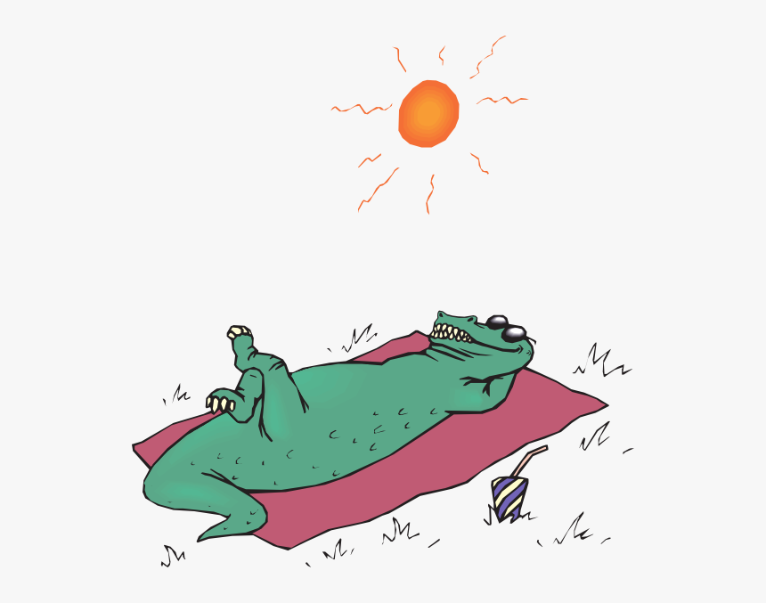 Alligator Sunbathing Svg Clip Arts - Alligator Sun Bathing, HD Png Download