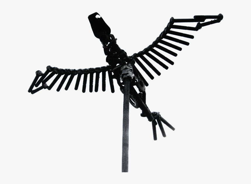Flying Bird Scrap Metal Art Garden Sculpture Design - Machine Gun, HD Png Download