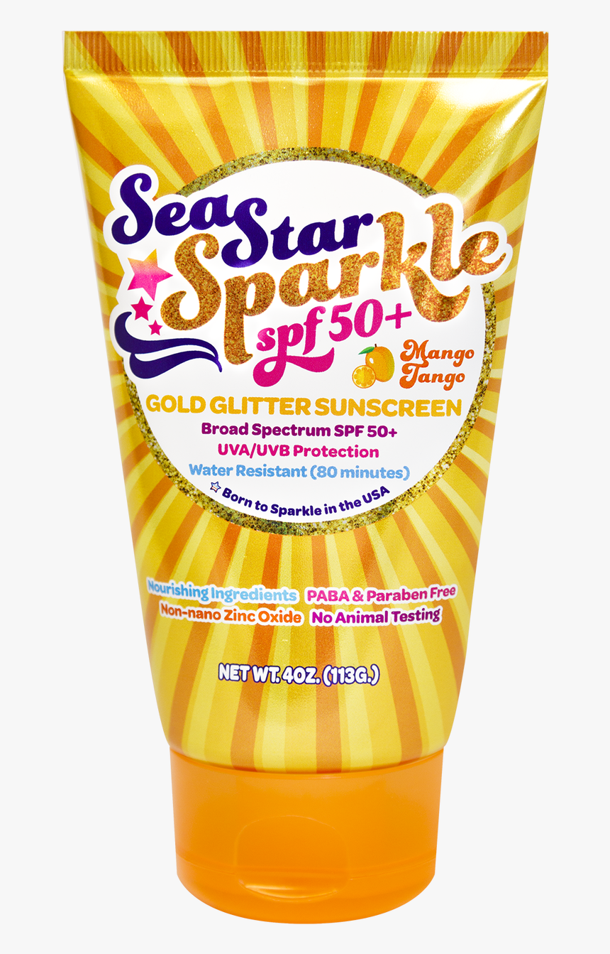 Transparent Sparkling Star Png - Sea Star Pop Mango Tango Glitter Sunscreen Sunscreen, Png Download