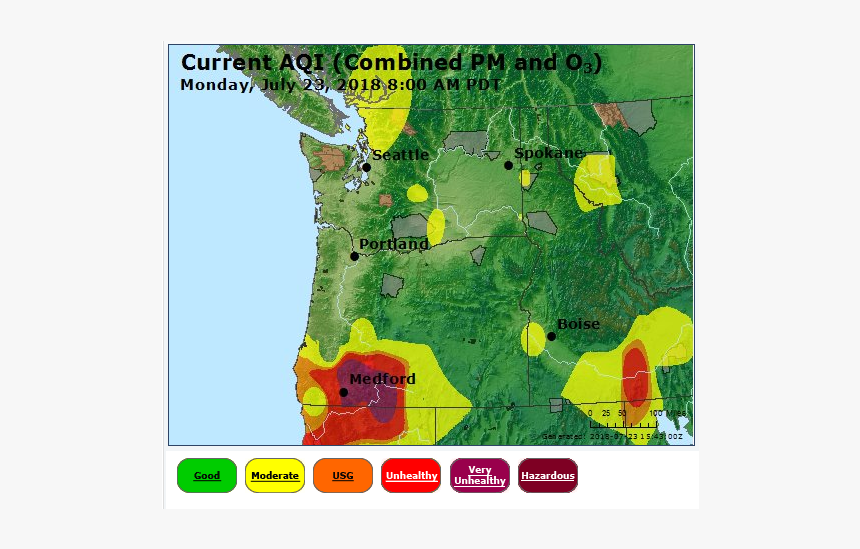 Air Quality Monday Morning Over Oregon - Illustration, HD Png Download