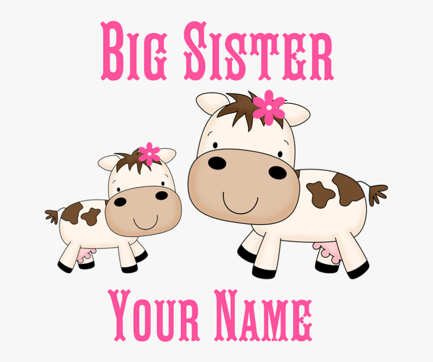 Big Sister Cute Cows Puzzle - Baby Animal Clipart Cow, HD Png Download