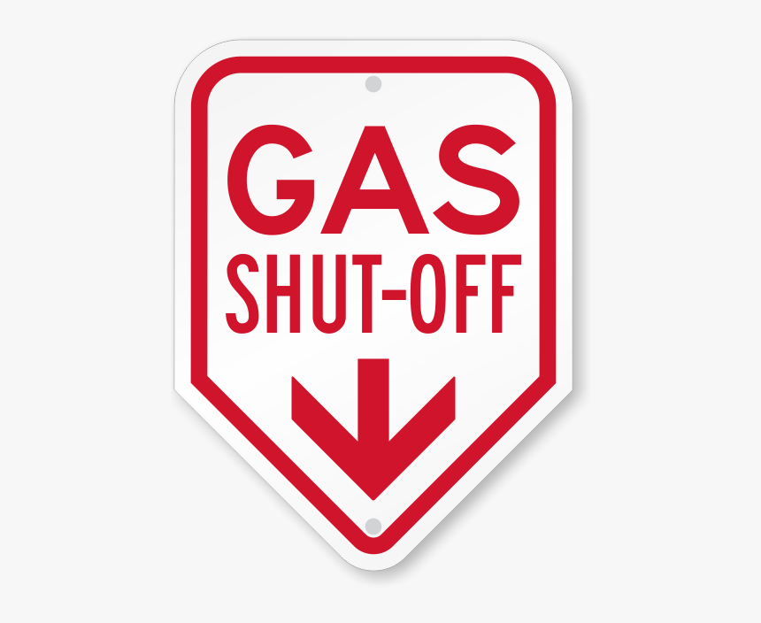 Gas Shut-off With Down Arrow Sign - Sign, HD Png Download