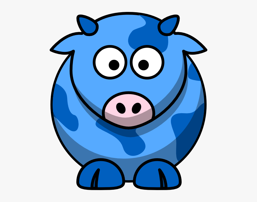 Blue Cow 2 Svg Clip Arts - Blue Cow Clipart, HD Png Download