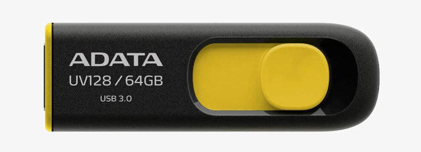 Dashdrive Uv128, 64gb, High-speed Usb - Adata Uv128 32gb Black Yellow, HD Png Download