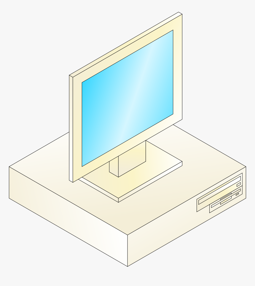 Desktop Computer With Monitor On Top Clip Arts - Desktop Computer With Monitor On Top, HD Png Download