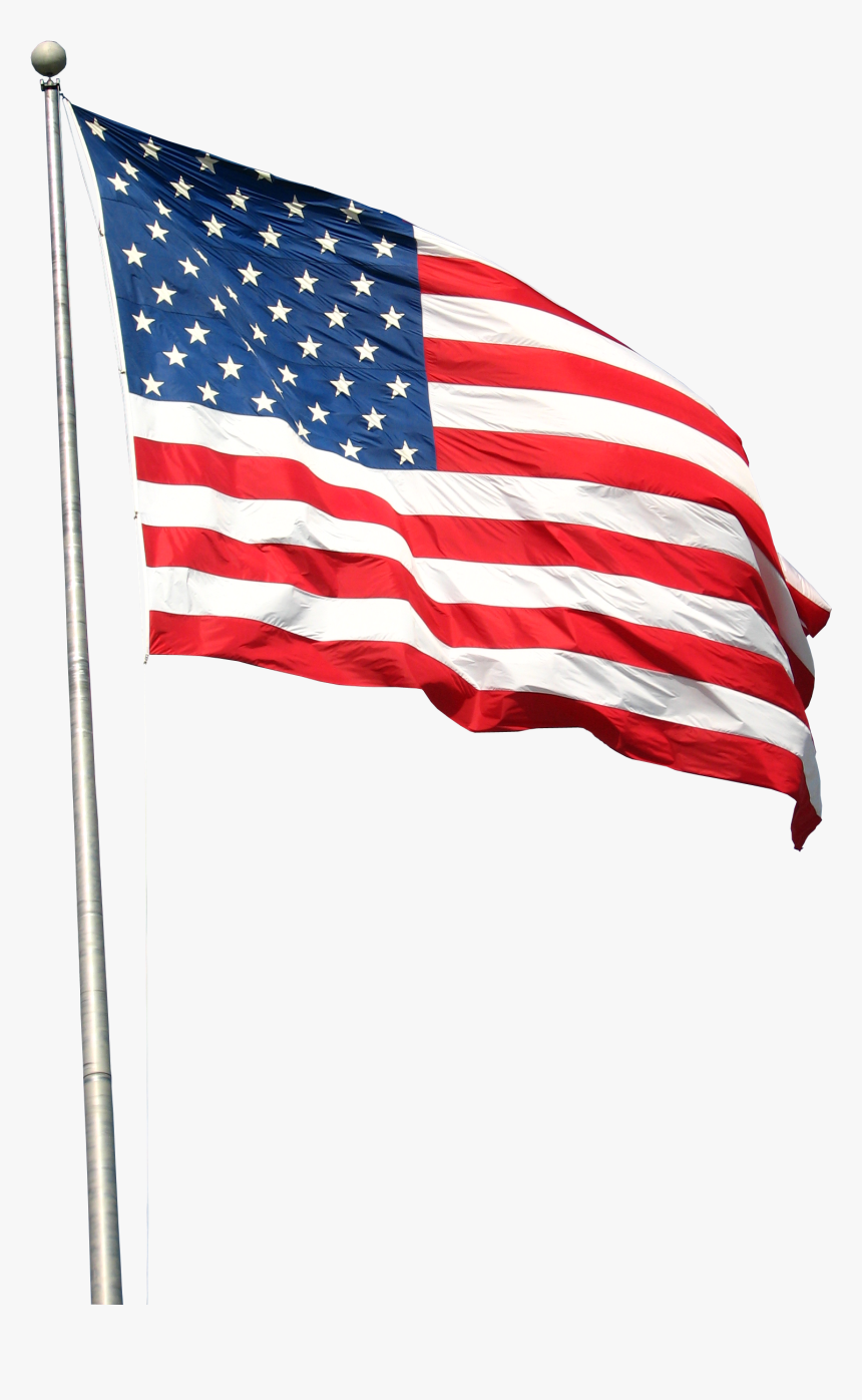 Usa Flag Png With Transparent Background - American Flag On Pole Png, Png Download
