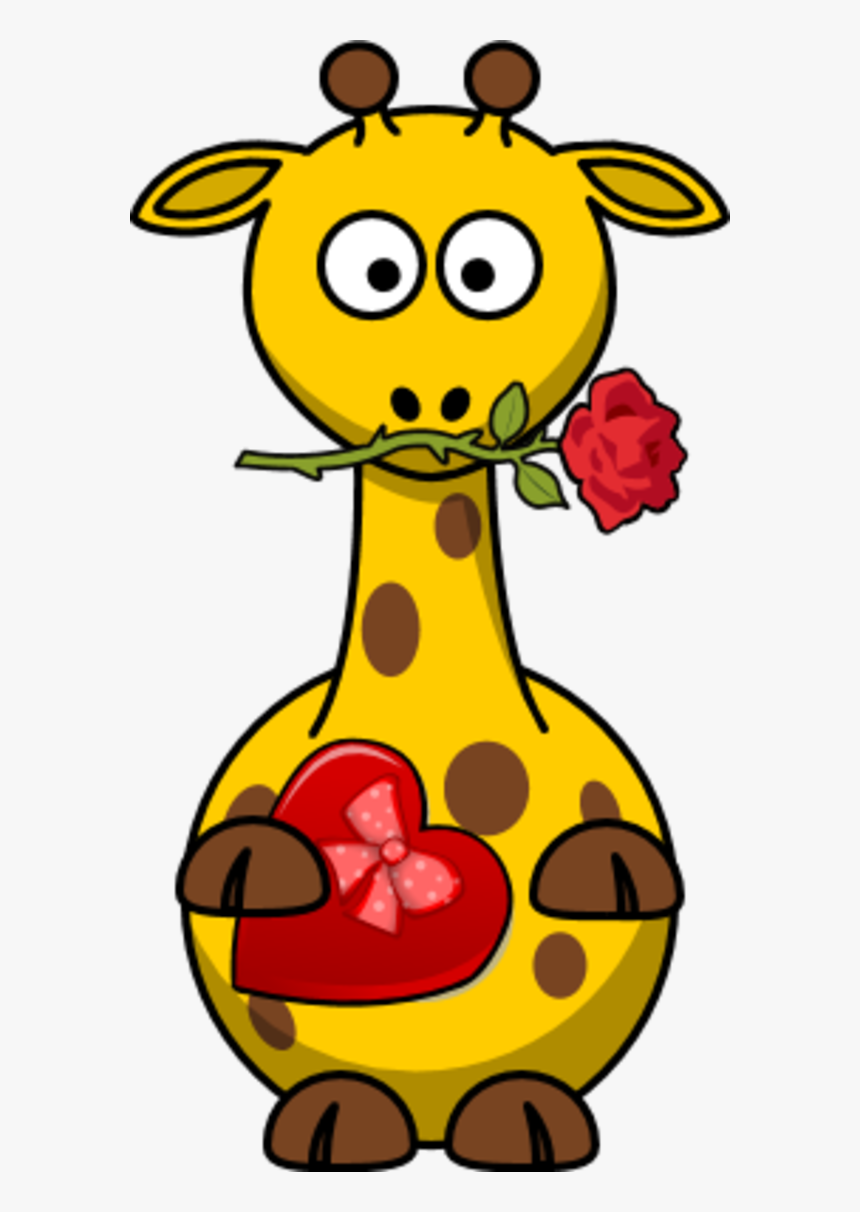 Cartoon Giraffe Valentine, HD Png Download