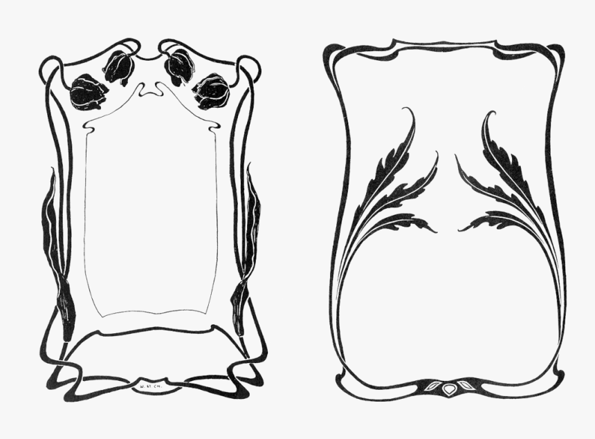 Art Nouveau Borders 1 - Art Nouveau Ornamental Borders, HD Png Download