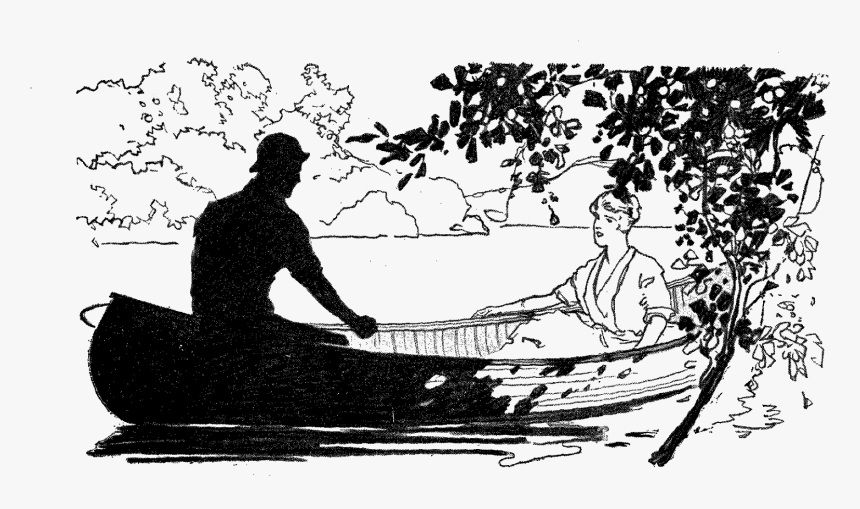 Couple Romantic Canoe Illustration - Canoe Art Couple, HD Png Download