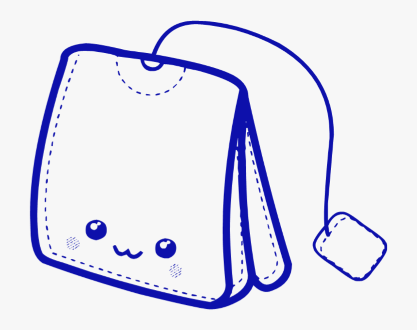 #mq #blue #tea #teabag #kawaii - Bag Tea Cartoon, HD Png Download