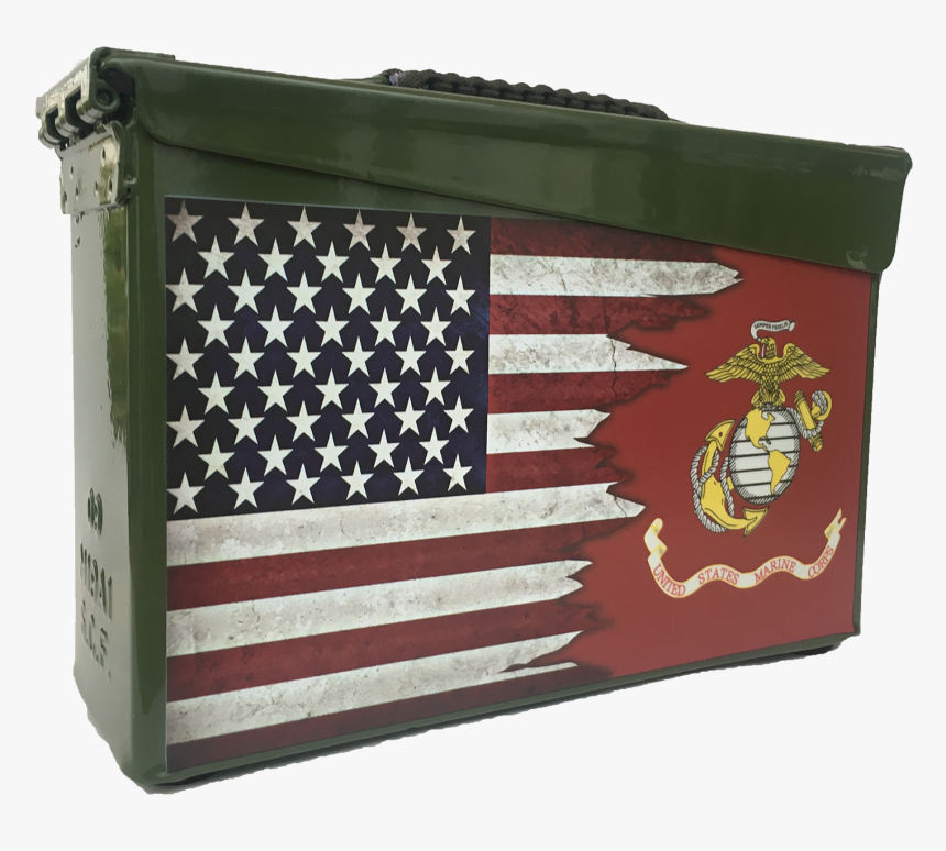 Dual Us Flag Usmc Custom Ammo Can - India And Usa Relationship, HD Png Download