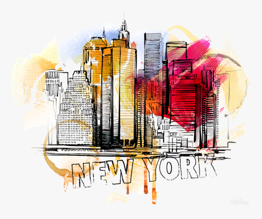 New York City Skyline Vector Illustration Print - New York City Illustration, HD Png Download