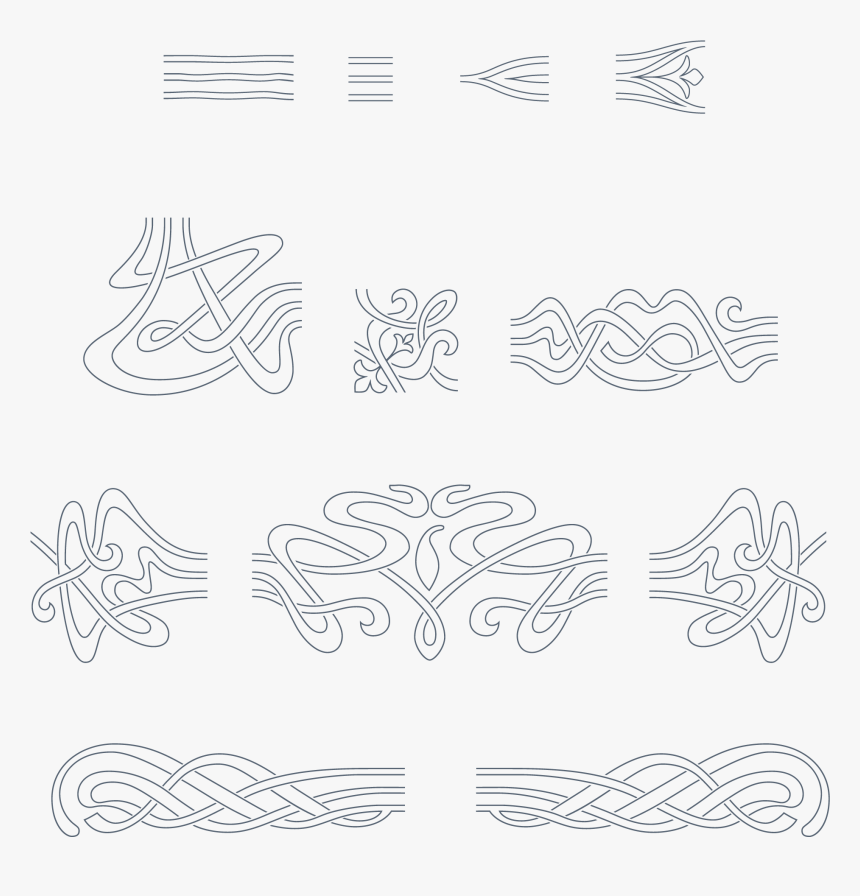 Transparent Art Nouveau Clipart - Border Art Nouveau Pattern, HD Png Download