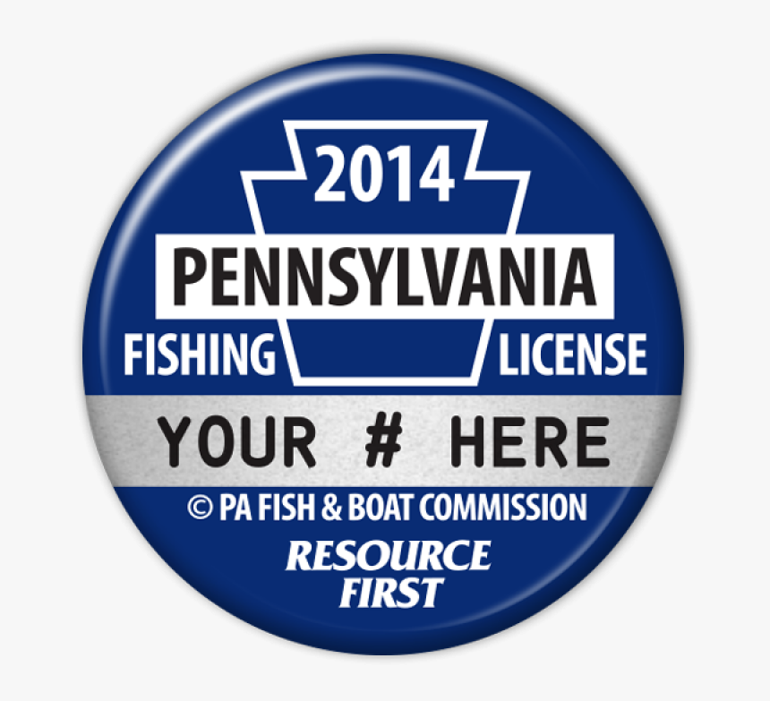 2014 Blue Fishing License Button - Pa Fish Pin Sos, HD Png Download