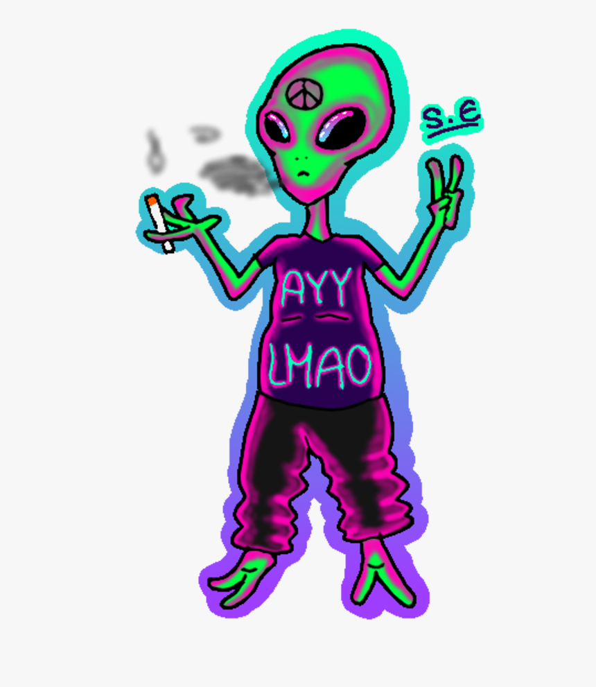 Ary Ma0 Clip Art Pink Fictional Character Purple Cartoon - Ayy Lmao Alien Png, Transparent Png