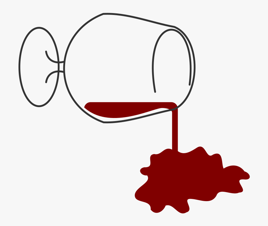 Line Art,line,leaf - Wine Clipart Spilling, HD Png Download