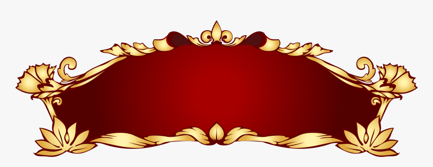 Red Gold Art Nouveau Banner Clip Arts - Clip Art Banner Png, Transparent Png