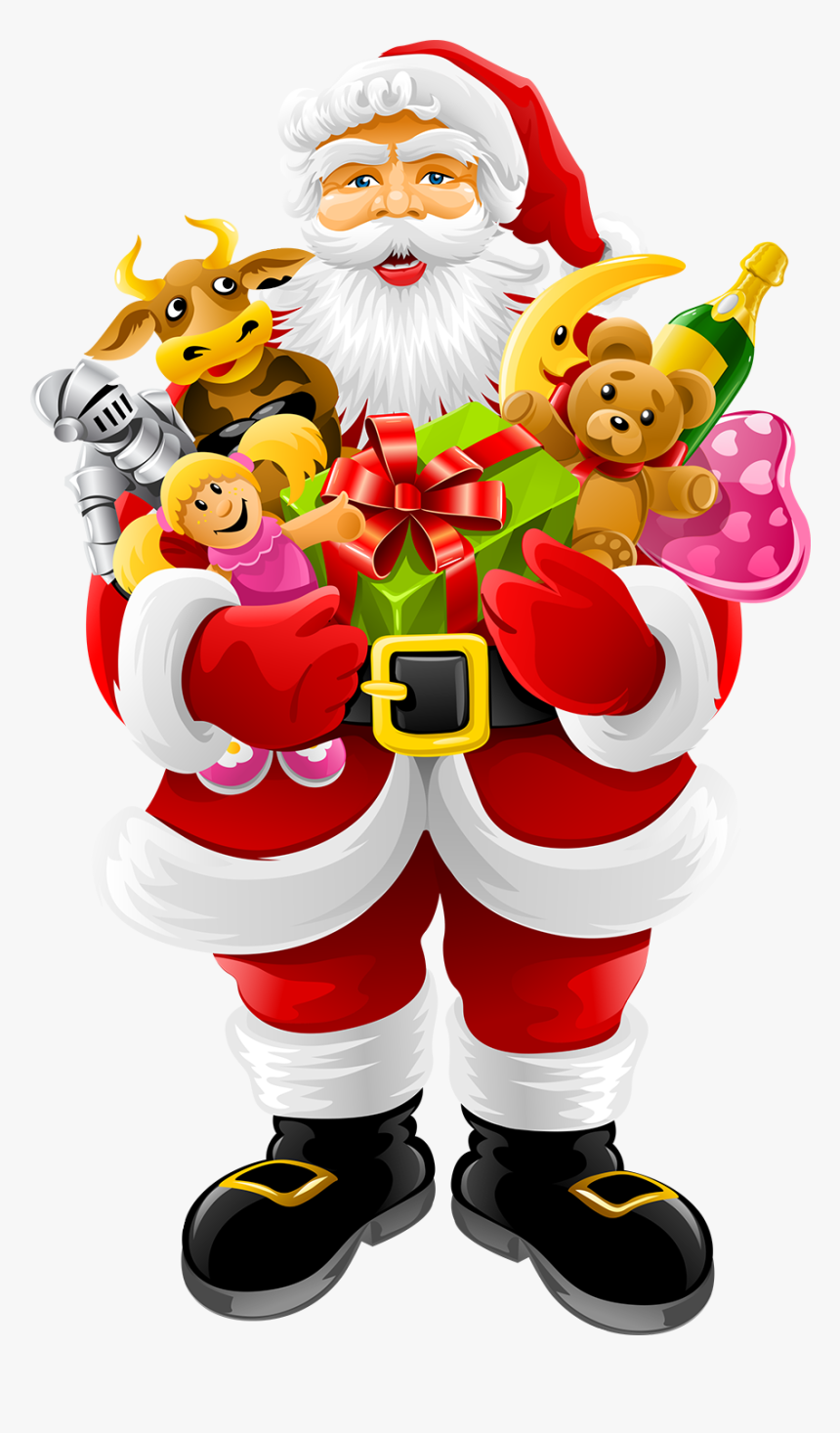 Santa Claus Holding Gifts Png Image - Christmas Festival Png Images Download, Transparent Png