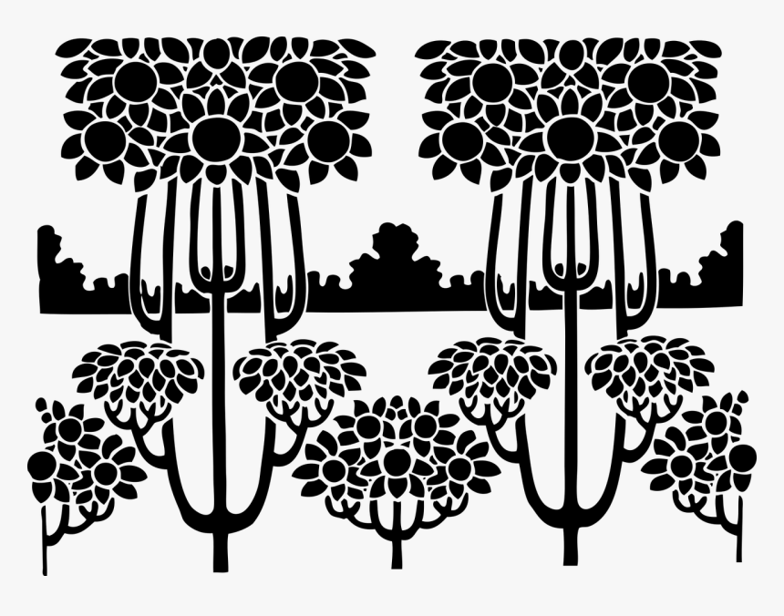 Nouveau Stencil Repeating Border Free Picture - ลาย ฉลุ เว ต เตอร์, HD Png Download