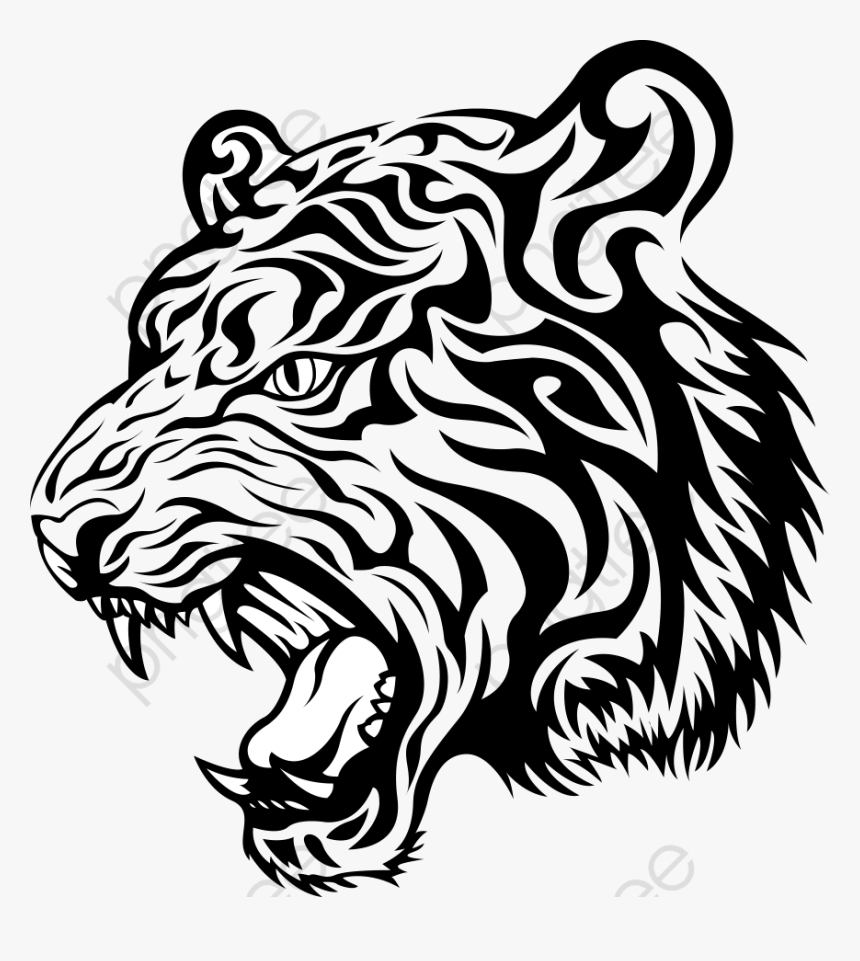 Transparent Tiger Clipart - Black Tiger Vector Png, Png Download