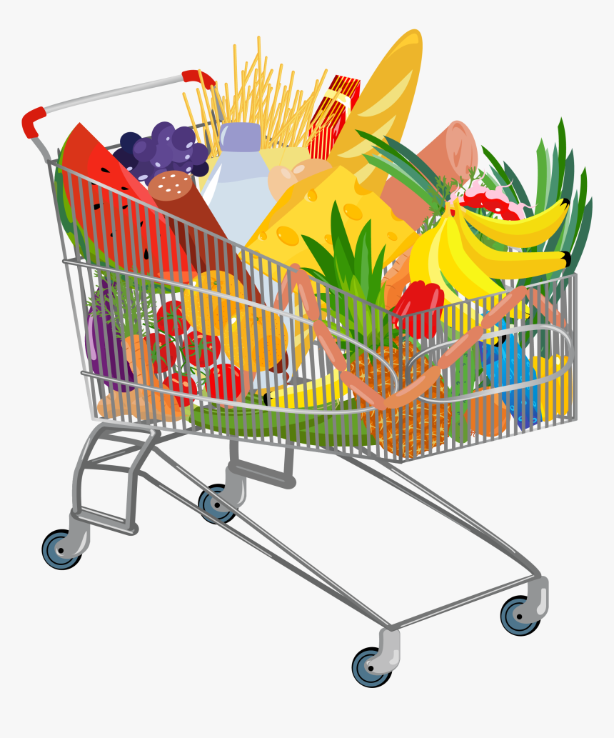 Groceries Vector Full Shopping Bag - Supermarket Png, Transparent Png