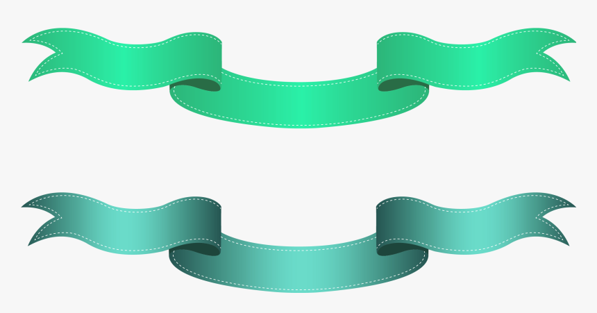 Green And Blue Transparent Banners Png Clipart - Clip Art, Png Download