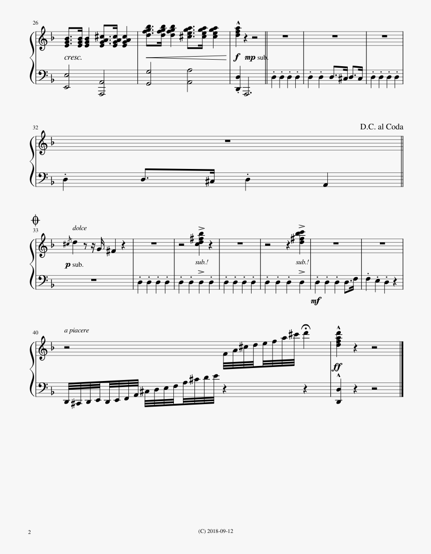 Easy Toreador Song Piano, HD Png Download