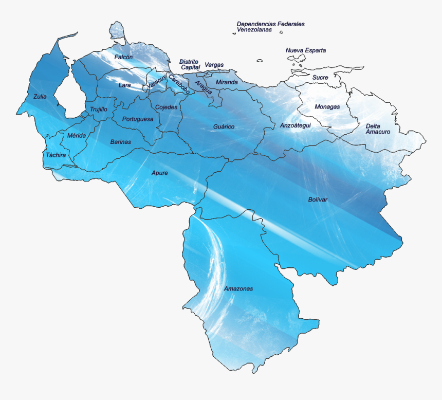 Map Of Venezuela Territory Bolivar, HD Png Download