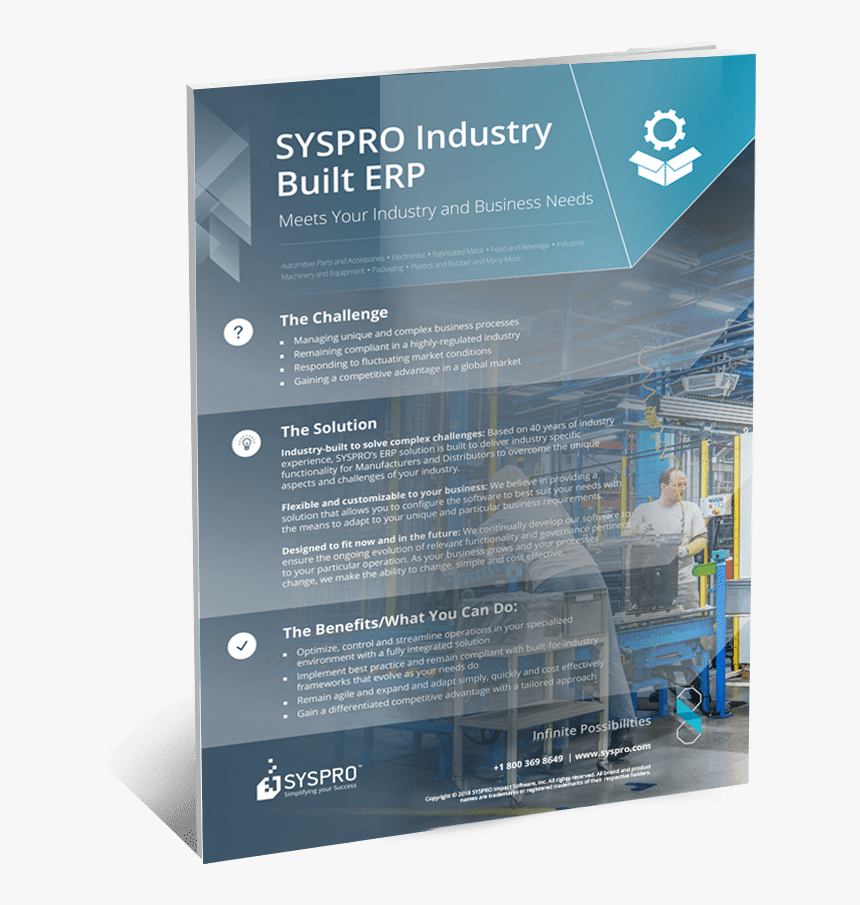 Syspro Industry Built Erp Infographic - Brochure, HD Png Download