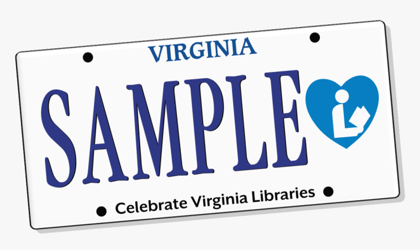 Virginia Library License Plate - Virginia License Plate, HD Png Download