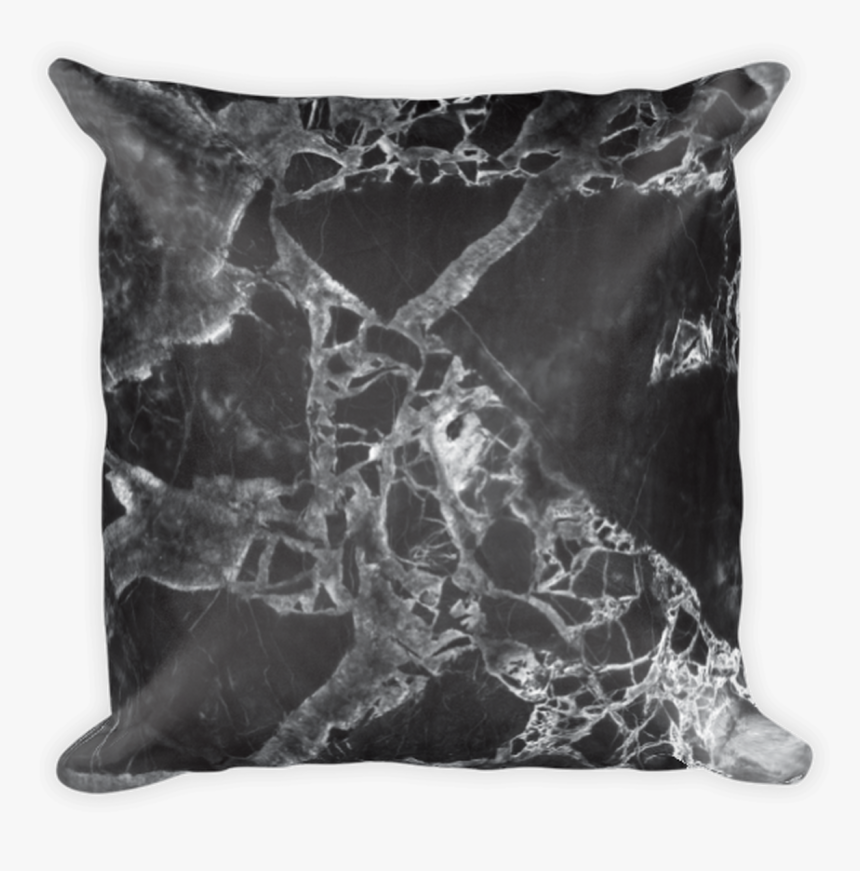 Black Marble Square Pillow - Cushion, HD Png Download