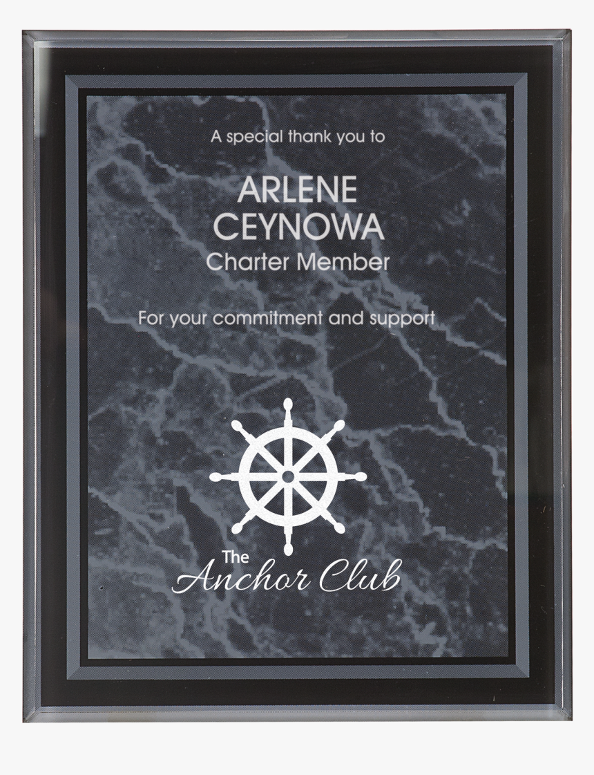 Clear Plaque- Black Marble Border - Acrylic Plaque, HD Png Download