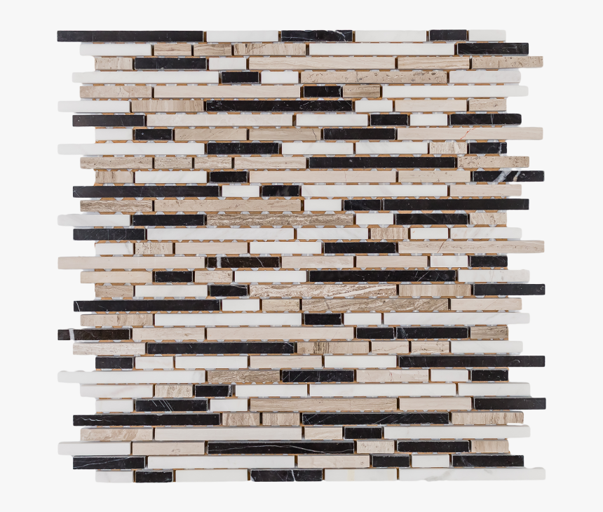 Slim Linear Pattern White, Grey And Black Marble Mosaic - Stone Wall, HD Png Download