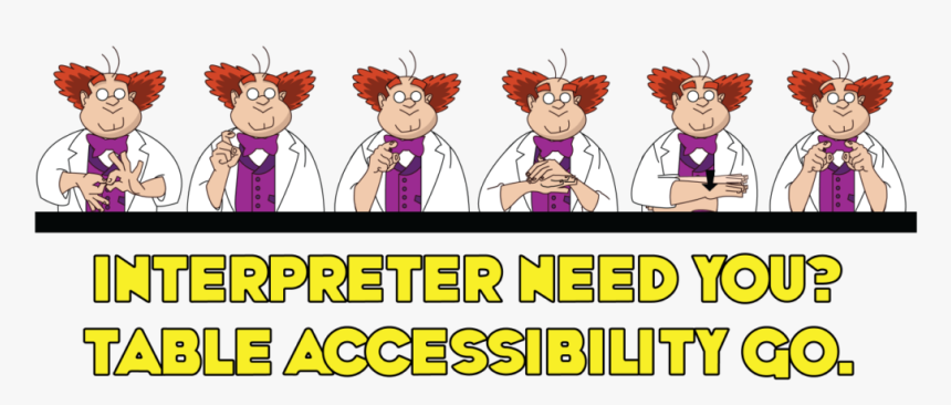 Professor Max Signs, Interpreter Need You Accessibility - Cartoon, HD Png Download