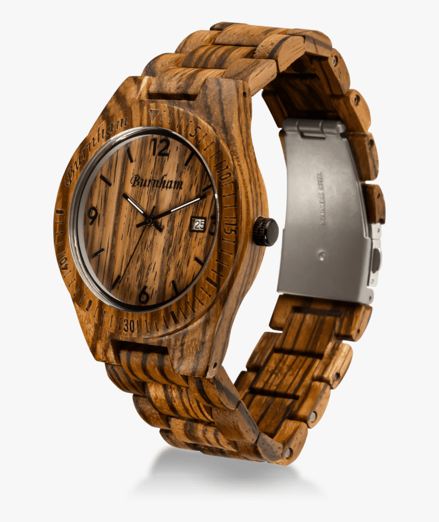Wooden Watches Zebra Wood, HD Png Download
