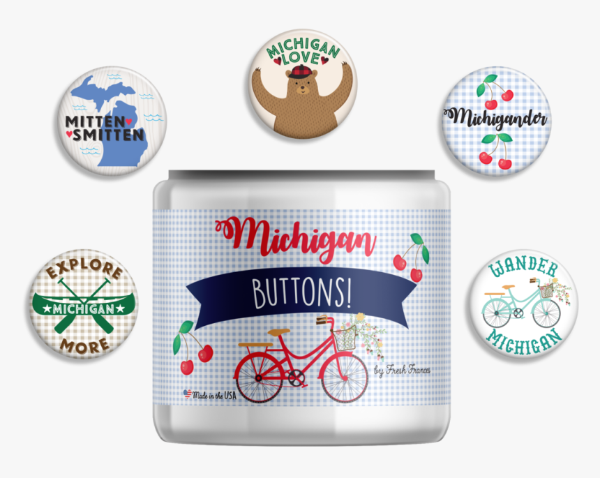 Michigan Button Jar - Emblem, HD Png Download