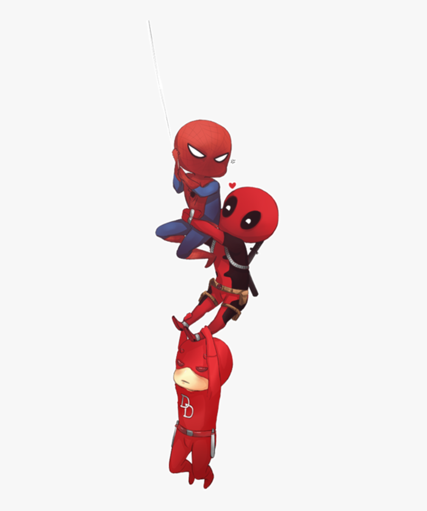 Spider-man Daredevil Deadpool Hulk Red Fictional Character - Spiderman Daredevil Deadpool Comic, HD Png Download