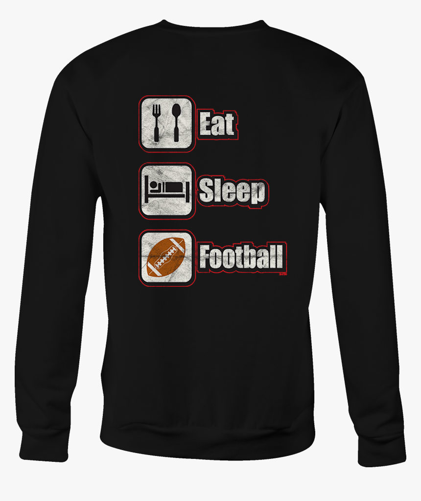 Football Crewneck Sweatshirt Eat Sleep Shirt For Men, HD Png Download