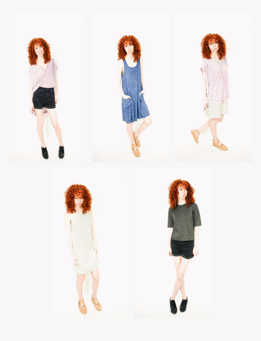 Girl In Black Shorts, Purple Free People Shirt, Sweater - Girl, HD Png Download