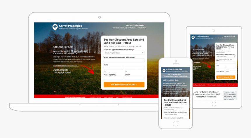 Mobile Responsive Real Estate Investor Websites Mockups - Investor Websites, HD Png Download