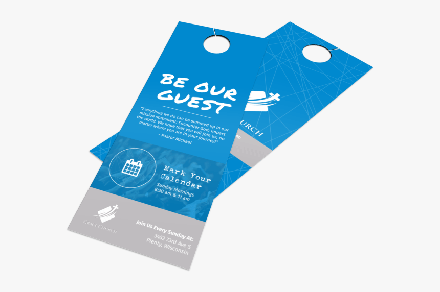 Grace Church Outreach Door Hanger Template Preview - Lawn Care Door Hanger Templates, HD Png Download