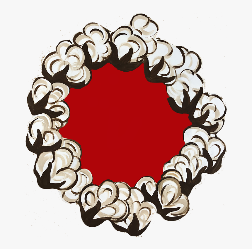 Cotton Wreath Wood Door Hanger Clipart , Png Download - Circle, Transparent Png