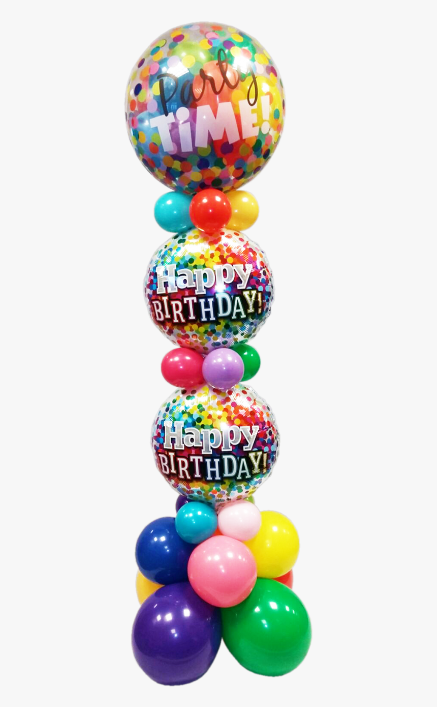 Party Time Gumball Confetti Tower - Multi Color Ballon Tower, HD Png Download