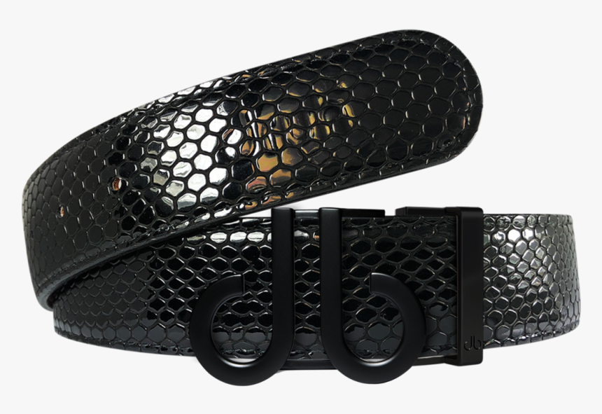 Black Snakeskin Texture Leather Belt With Matte Db - Db Belt, HD Png Download