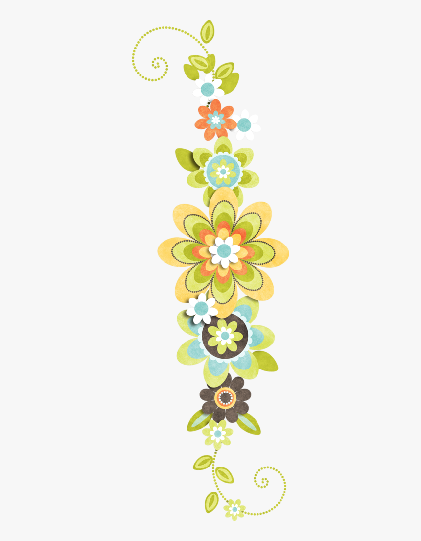 Kmill Tallfloralcluster Png Pinterest - Flower Vertical Border Png, Transparent Png