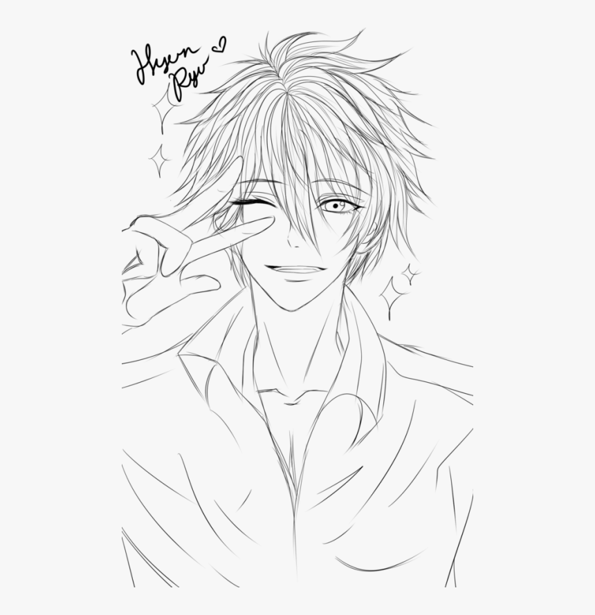 Zen & Jumin Han- Mystic Messengerლ (508x810), Png Download - Line Art, Transparent Png