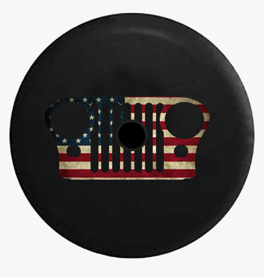 Jeep Wrangler Jl Backup Camera Vintage American Flag - Circle, HD Png Download